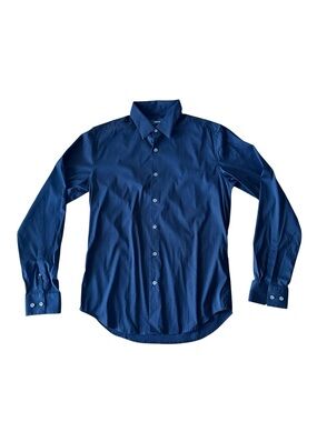THEORY Mens Small Black Button Down Dress Shirt Long Sleeve Collared Work Career